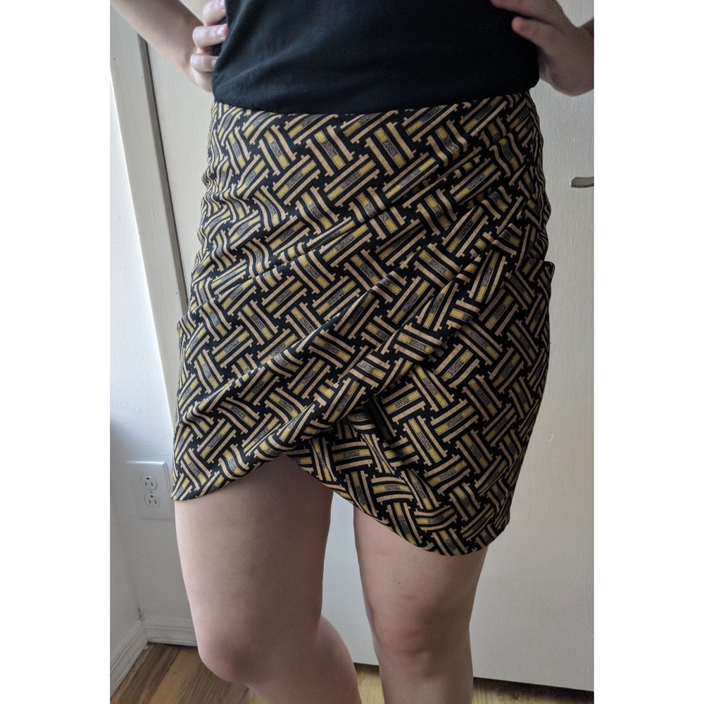 Scotch & Soda black and yellow geometric miniskirt